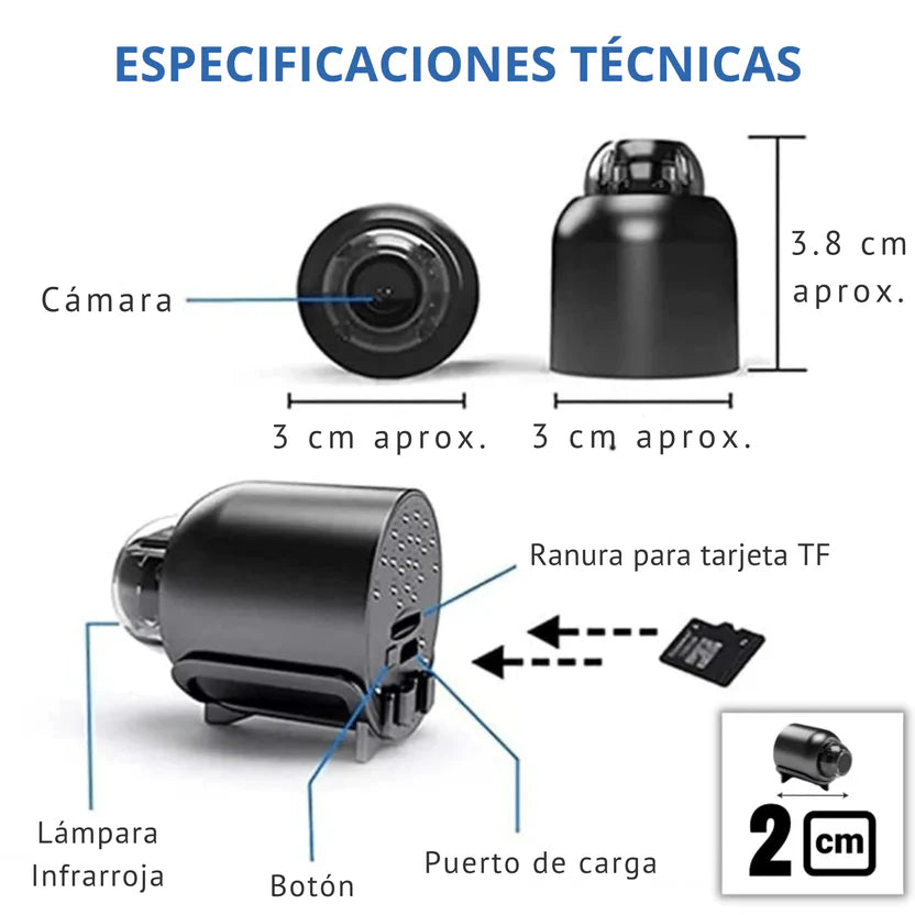 📸 MiniCam™ Cámara de Seguridad Portátil Full HD