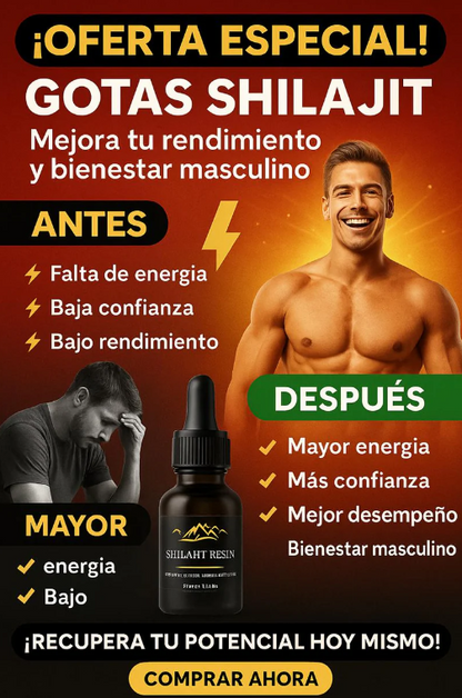 Shilajit Himalaya + Testosterona + Tamaño + Enegia + Rendimiento Sexual