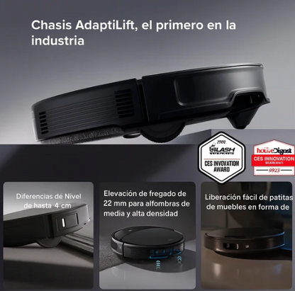 Robot aspiradora inteligente con sensor anticaída, aspira, barre y pasa el trapo + repuesto de accesorios
