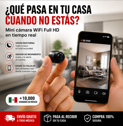 📸 MiniCam™ Cámara de Seguridad Portátil Full HD