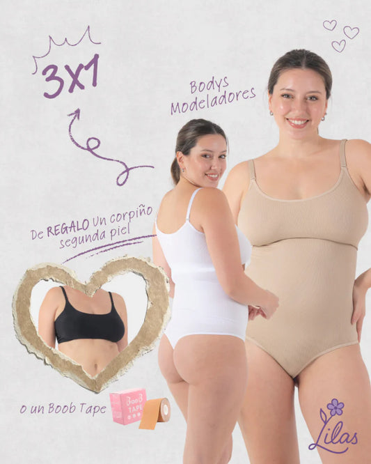 PROMO 3x1 | Body Modelador Premium + Corpiño Segunda Piel de REGALO