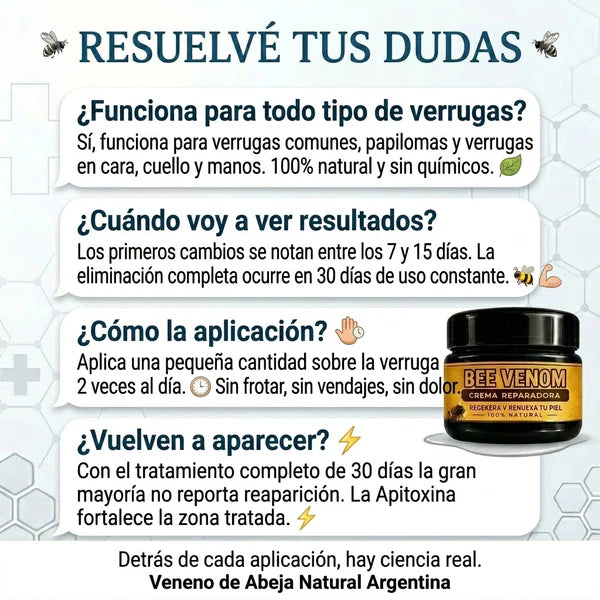 Bee venom -  Elimina Verrugas y Papilomas Desde Casa, Sin Dolor y sin que vuelvan